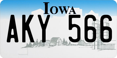 IA license plate AKY566