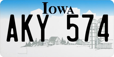 IA license plate AKY574