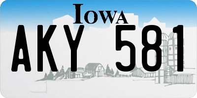 IA license plate AKY581