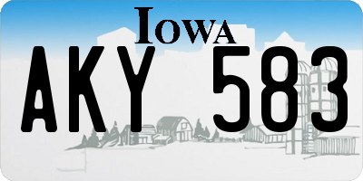 IA license plate AKY583