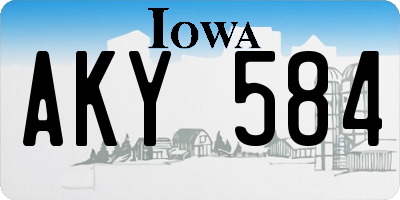 IA license plate AKY584