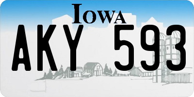 IA license plate AKY593
