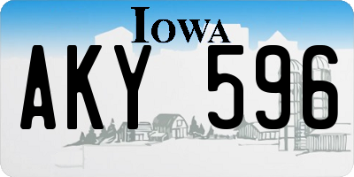 IA license plate AKY596