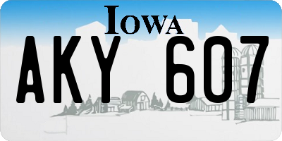 IA license plate AKY607