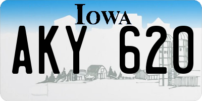 IA license plate AKY620