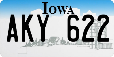 IA license plate AKY622