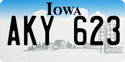 IA license plate AKY623