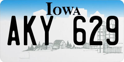 IA license plate AKY629