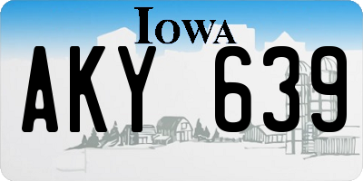 IA license plate AKY639