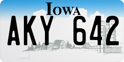 IA license plate AKY642