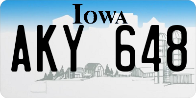 IA license plate AKY648