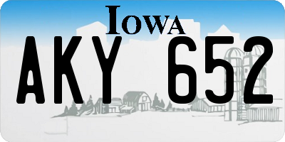 IA license plate AKY652