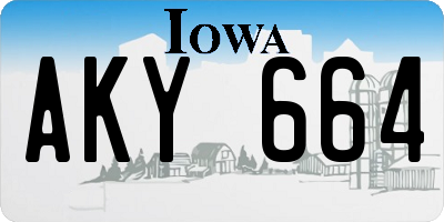 IA license plate AKY664