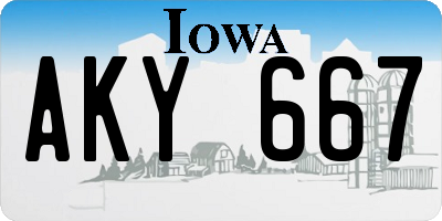 IA license plate AKY667