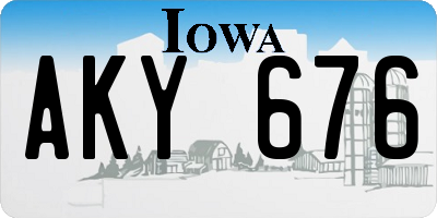 IA license plate AKY676