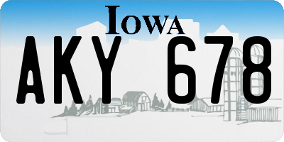 IA license plate AKY678