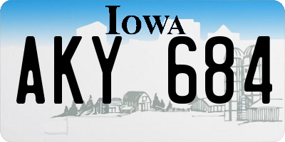 IA license plate AKY684
