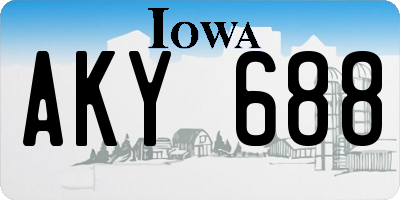 IA license plate AKY688