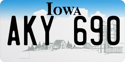 IA license plate AKY690