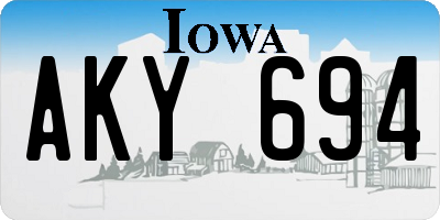 IA license plate AKY694