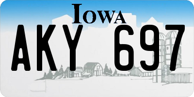 IA license plate AKY697