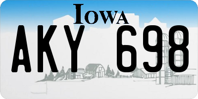 IA license plate AKY698