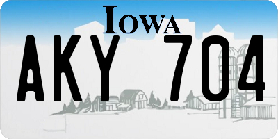 IA license plate AKY704