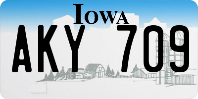 IA license plate AKY709