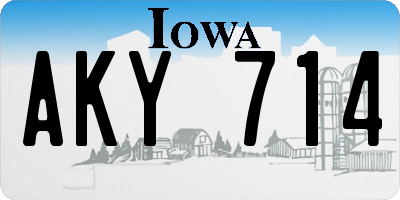 IA license plate AKY714