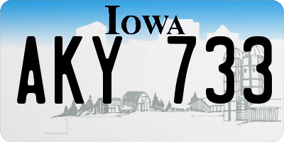 IA license plate AKY733