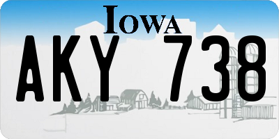 IA license plate AKY738