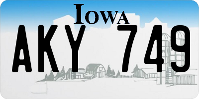 IA license plate AKY749
