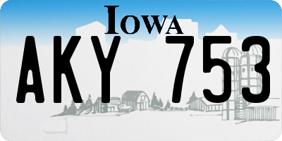 IA license plate AKY753