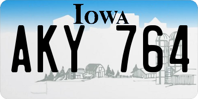 IA license plate AKY764