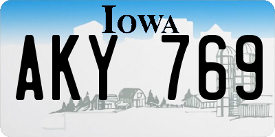 IA license plate AKY769