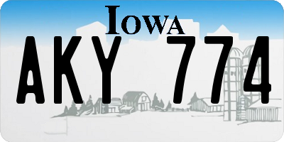 IA license plate AKY774