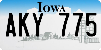 IA license plate AKY775