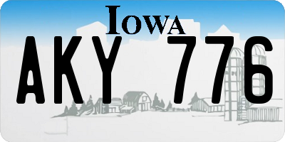 IA license plate AKY776