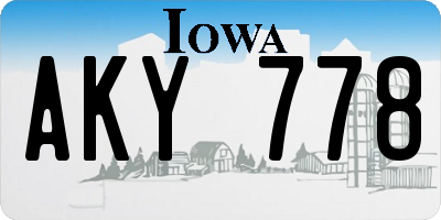 IA license plate AKY778
