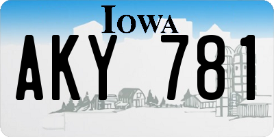 IA license plate AKY781