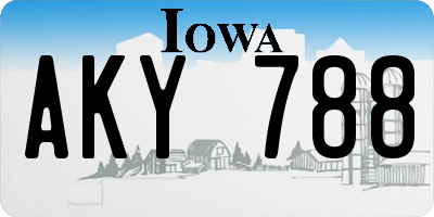 IA license plate AKY788