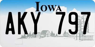 IA license plate AKY797
