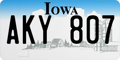 IA license plate AKY807