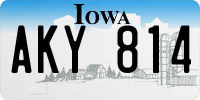 IA license plate AKY814