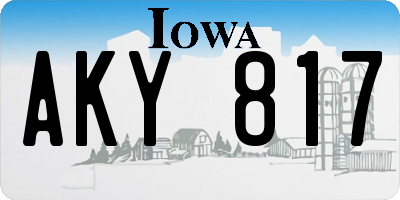 IA license plate AKY817
