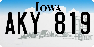 IA license plate AKY819