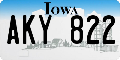 IA license plate AKY822