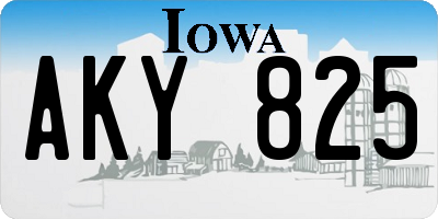 IA license plate AKY825