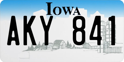 IA license plate AKY841