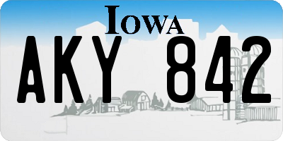 IA license plate AKY842